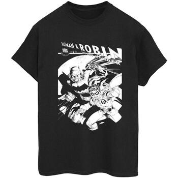 Abbigliamento Donna T-shirts a maniche lunghe Dc Comics Batman And Boy Wonder Nero
