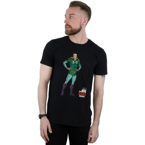 Abbigliamento Uomo T-shirts a maniche lunghe The Big Bang Theory Sheldon Superhero Nero