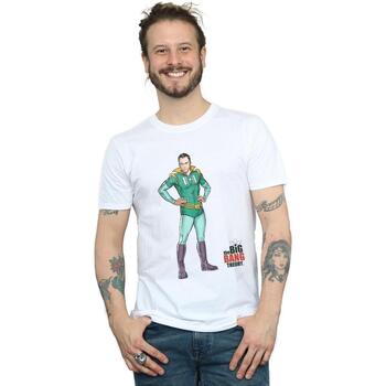 Abbigliamento Uomo T-shirts a maniche lunghe The Big Bang Theory Sheldon Superhero Bianco