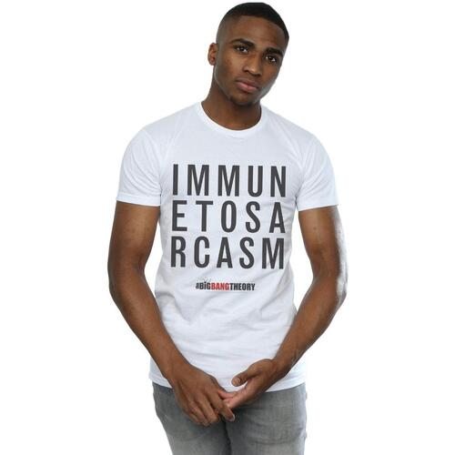 Abbigliamento Uomo T-shirts a maniche lunghe The Big Bang Theory Immune To Sarcasm Bianco
