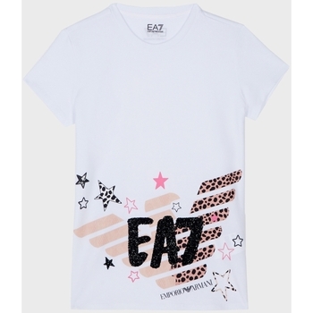 Abbigliamento Bambina T-shirt maniche corte Emporio Armani EA7 T-shirt girocollo Graphic Series 6RFT06FJDZZ Bianco