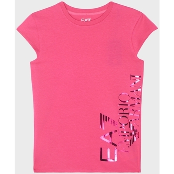Abbigliamento Bambina Top / T-shirt senza maniche Emporio Armani EA7 T-shirt Logo Series 6RFT24FJDZZ Rosa