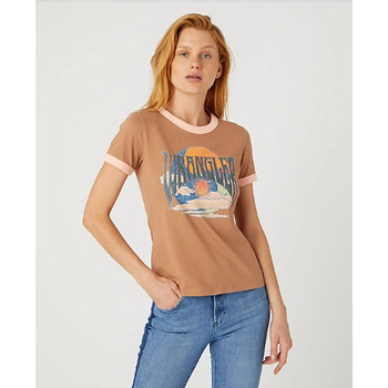 Abbigliamento Donna T-shirt maniche corte Wrangler T-Shirt MARRONE
