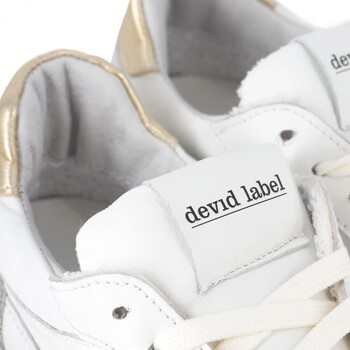 Devid Label Sneaker In Nappa E Camoscio Bianco