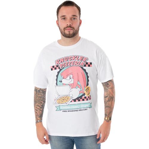 Abbigliamento Uomo T-shirt maniche corte Sonic The Hedgehog Knuckles Pizzeria Bianco