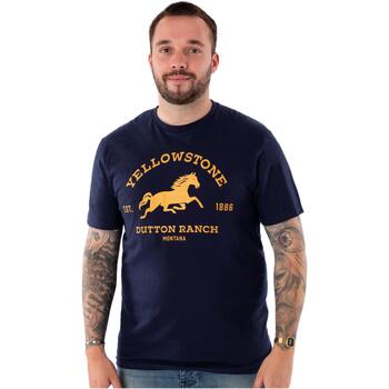 Abbigliamento Uomo T-shirt maniche corte Yellowstone Dutton Ranch Blu