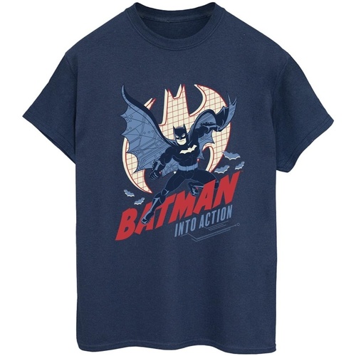 Abbigliamento Donna T-shirts a maniche lunghe Dc Comics Batman Into Action Blu