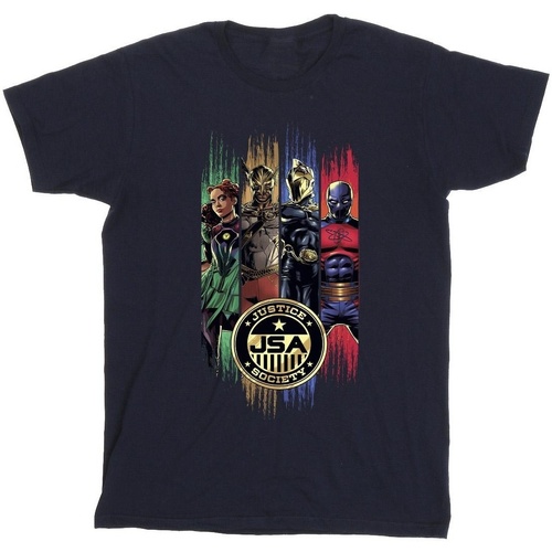 Abbigliamento Uomo T-shirts a maniche lunghe Dc Comics Black Adam JSA Gold Badge Blu