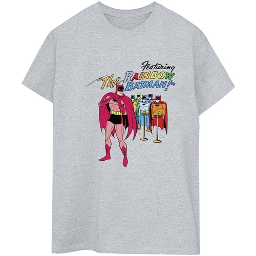 Abbigliamento Donna T-shirts a maniche lunghe Dc Comics Batman Comic Cover Rainbow Batman Grigio