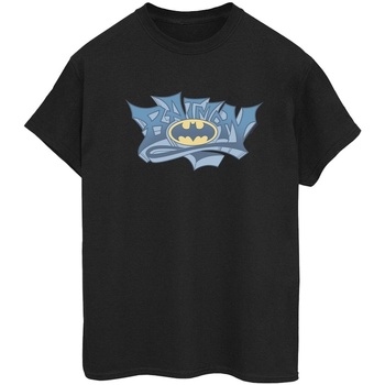 Abbigliamento Donna T-shirts a maniche lunghe Dc Comics Batman Graffiti Logo Nero