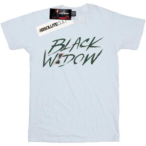Abbigliamento Uomo T-shirts a maniche lunghe Marvel Black Widow Movie Alt Logo Bianco