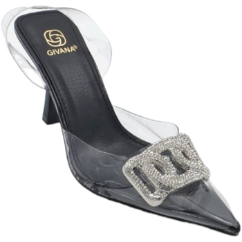 Scarpe Donna Décolleté Malu Shoes Scarpe decollete punta slingback donna nero trasparente con acc Nero