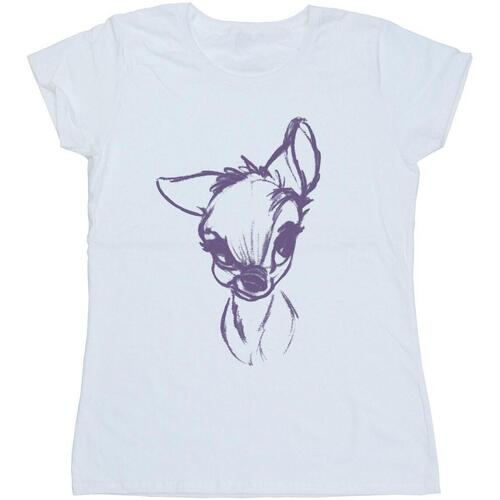 Abbigliamento Donna T-shirts a maniche lunghe Disney Bambi Mood Bianco