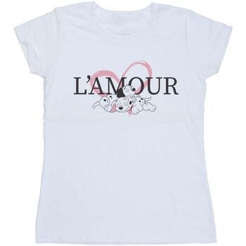 Abbigliamento Donna T-shirts a maniche lunghe Disney 101 Dalmatians L'Amour Bianco