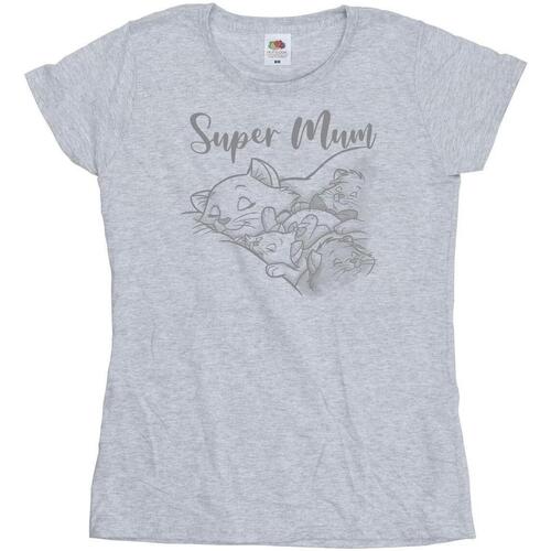 Abbigliamento Donna T-shirts a maniche lunghe Disney The Aristocats Marie Super Mum Grigio