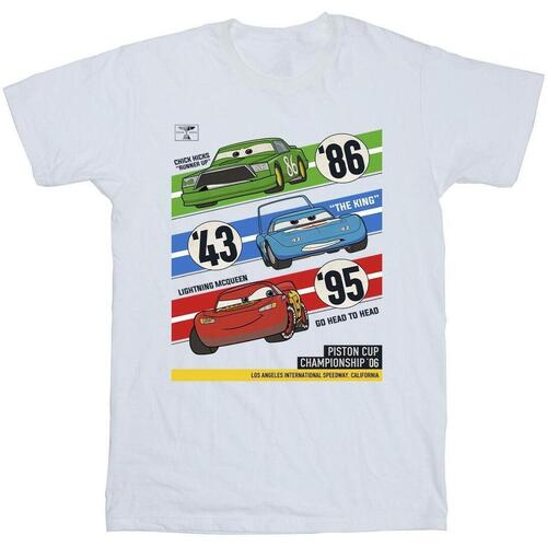 Abbigliamento Uomo T-shirts a maniche lunghe Disney Cars Piston Cup Champions Bianco