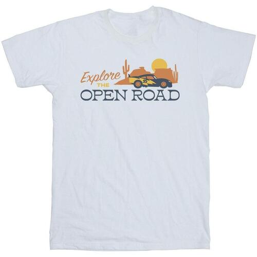 Abbigliamento Uomo T-shirts a maniche lunghe Disney Cars Explore The Open Road Bianco