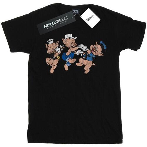 Abbigliamento Donna T-shirts a maniche lunghe Disney Three Little Pigs Having Fun Nero