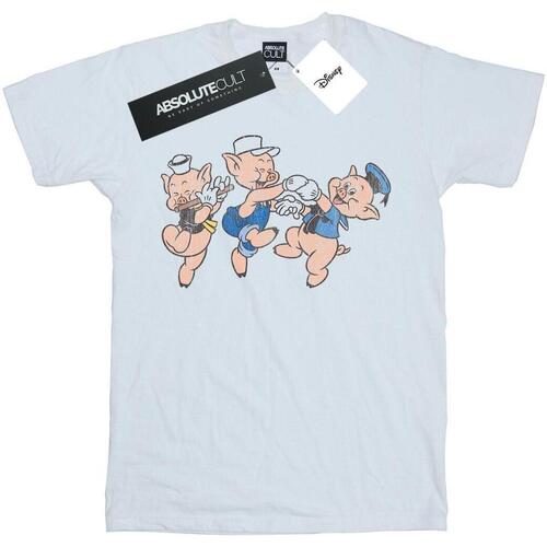 Abbigliamento Donna T-shirts a maniche lunghe Disney Three Little Pigs Having Fun Bianco