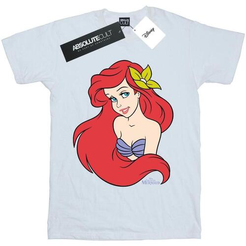 Abbigliamento Donna T-shirts a maniche lunghe Disney The Little Mermaid Close Up Bianco