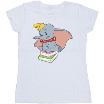 Abbigliamento Donna T-shirts a maniche lunghe Disney Dumbo Sitting On Books Bianco