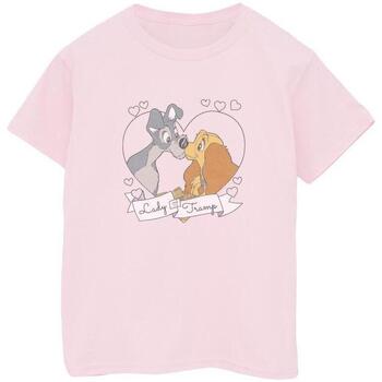 Abbigliamento Bambina T-shirts a maniche lunghe Disney Lady And The Tramp Love Rosso