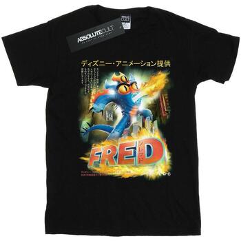 Abbigliamento Bambina T-shirts a maniche lunghe Disney Big Hero 6 Fred Anime Poster Nero
