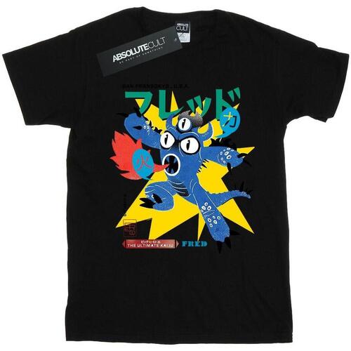 Abbigliamento Bambina T-shirts a maniche lunghe Disney Big Hero 6 Fred Ultimate Kaiju Nero