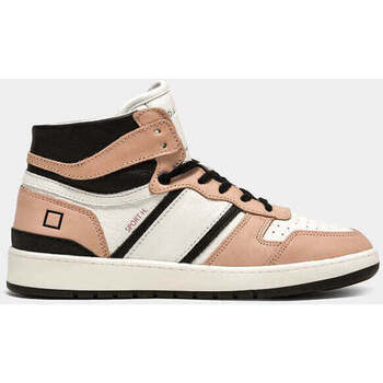 Scarpe Donna Sneakers Date SNEAKERS DONNA SPORT HIGH VINTAGE CALF PINK-BLACK Bianco