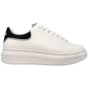GaËlle Paris Gaelle sneakers donna bianca talloncino nero  e logo bianco Bianco