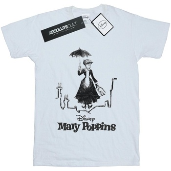 Abbigliamento Donna T-shirts a maniche lunghe Disney Mary Poppins Rooftop Landing Bianco