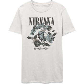 Abbigliamento T-shirts a maniche lunghe Nirvana Heart Shaped Box Bianco