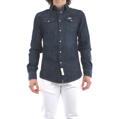 Abbigliamento Uomo Camicie maniche lunghe Uniform SHIRT-JEANS-650 Blu