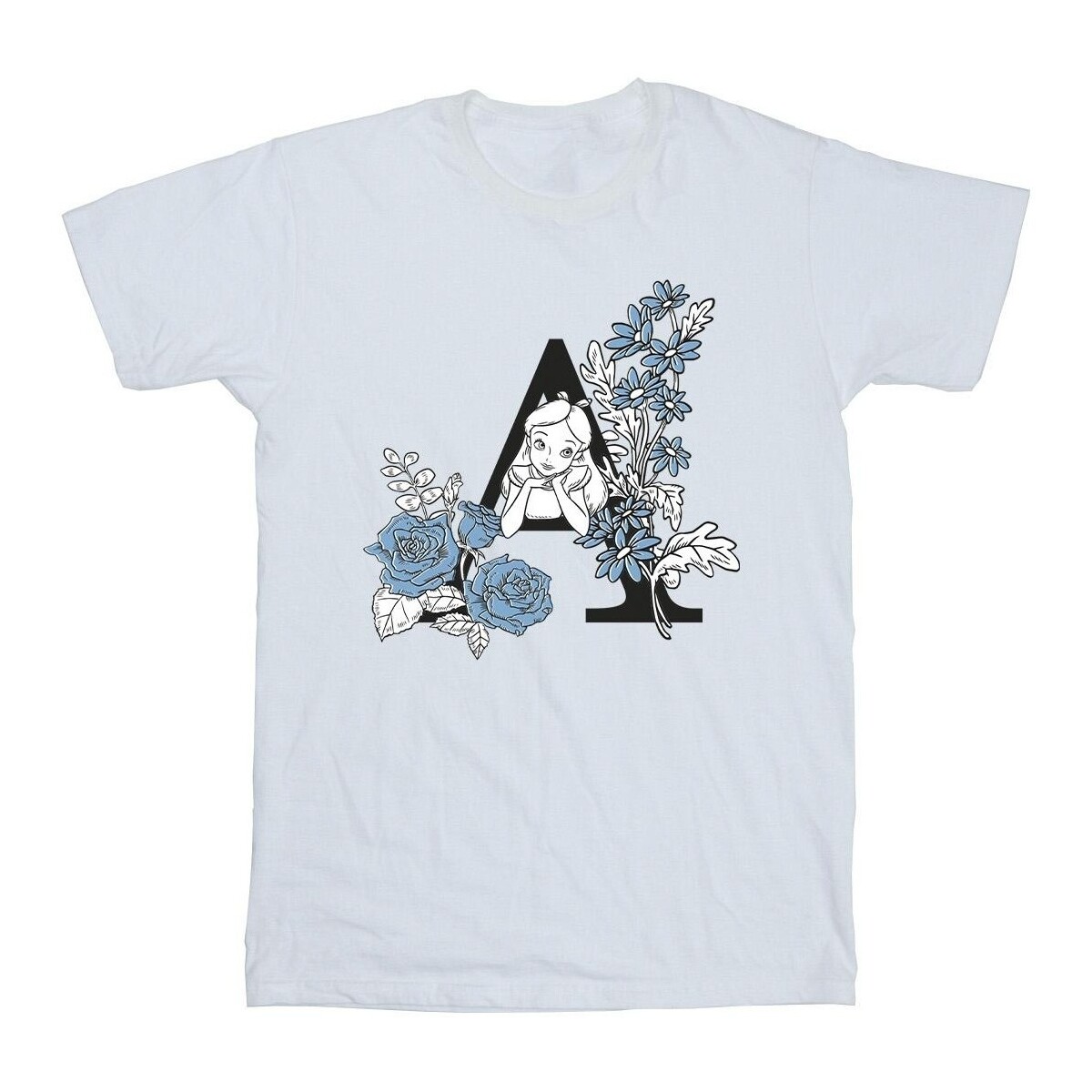 Abbigliamento Uomo T-shirts a maniche lunghe Disney Alice In Wonderland Letter A Bianco