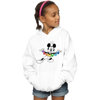 Abbigliamento Bambina Felpe Disney Mickey Mouse Rainbow Chain Bianco