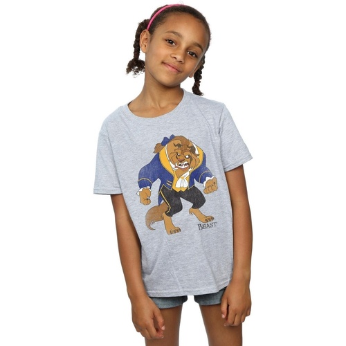 Abbigliamento Bambina T-shirts a maniche lunghe Disney Beauty And The Beast Classic Beast Grigio