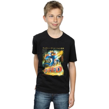 Abbigliamento Bambino T-shirt maniche corte Disney Big Hero 6 Fred Anime Poster Nero