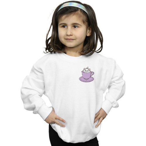 Abbigliamento Bambina Felpe Disney Aristocats Marie In Cup Breast Print Bianco