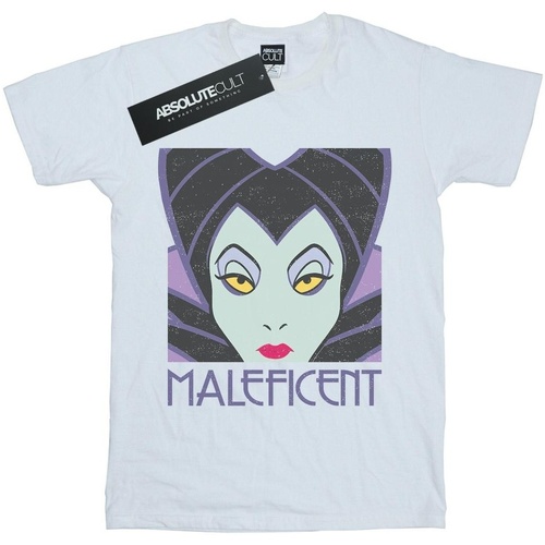 Abbigliamento Bambina T-shirts a maniche lunghe Disney Maleficent Cropped Head Bianco