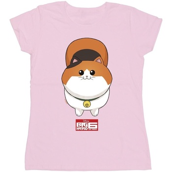 Abbigliamento Donna T-shirts a maniche lunghe Disney Big Hero 6 Baymax Kitten Face Rosso