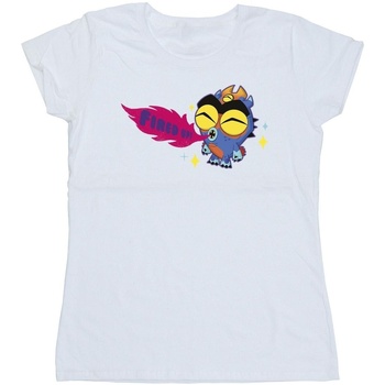 Abbigliamento Donna T-shirts a maniche lunghe Disney Big Hero 6 Baymax Fred Fired Up Bianco