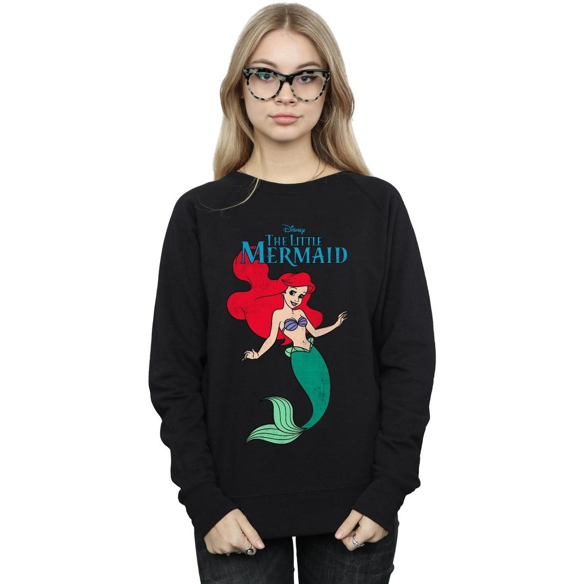 Abbigliamento Donna Felpe Disney The Little Mermaid Line Ariel Nero