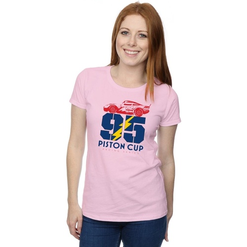 Abbigliamento Donna T-shirts a maniche lunghe Disney Cars Piston Cup 95 Rosso