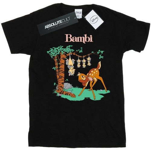 Abbigliamento Bambina T-shirts a maniche lunghe Disney Bambi Tilted Up Nero