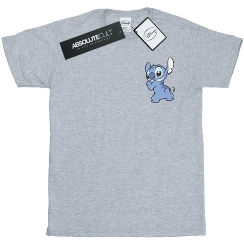 Abbigliamento Bambina T-shirts a maniche lunghe Disney Lilo And Stitch Stitch Backside Breast Print Grigio