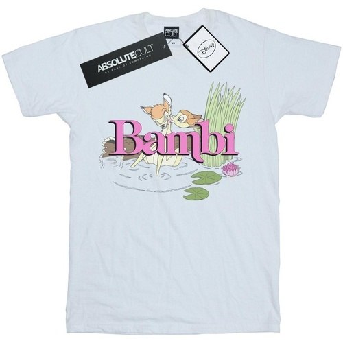Abbigliamento Bambina T-shirts a maniche lunghe Disney Bambi Kiss Bianco
