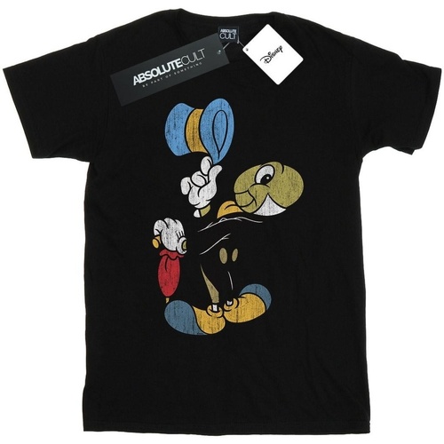Abbigliamento Bambina T-shirts a maniche lunghe Disney Pinocchio Jiminy Cricket Nero
