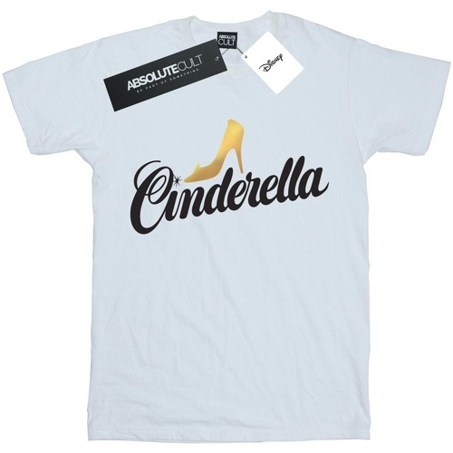 Abbigliamento Bambina T-shirts a maniche lunghe Disney Cinderella Shoe Logo Bianco