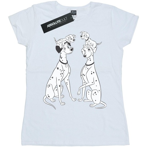 Abbigliamento Donna T-shirts a maniche lunghe Disney 101 Dalmatians Family Bianco