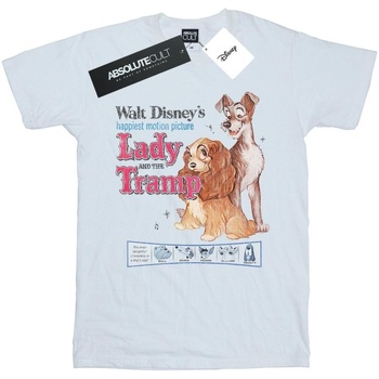 Abbigliamento Bambina T-shirts a maniche lunghe Disney Lady And The Tramp Distressed Classic Poster Bianco